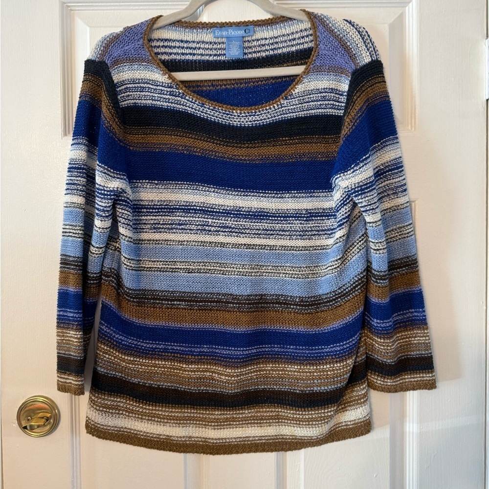 Evan Picone Multicolor Striped Women's Sweater